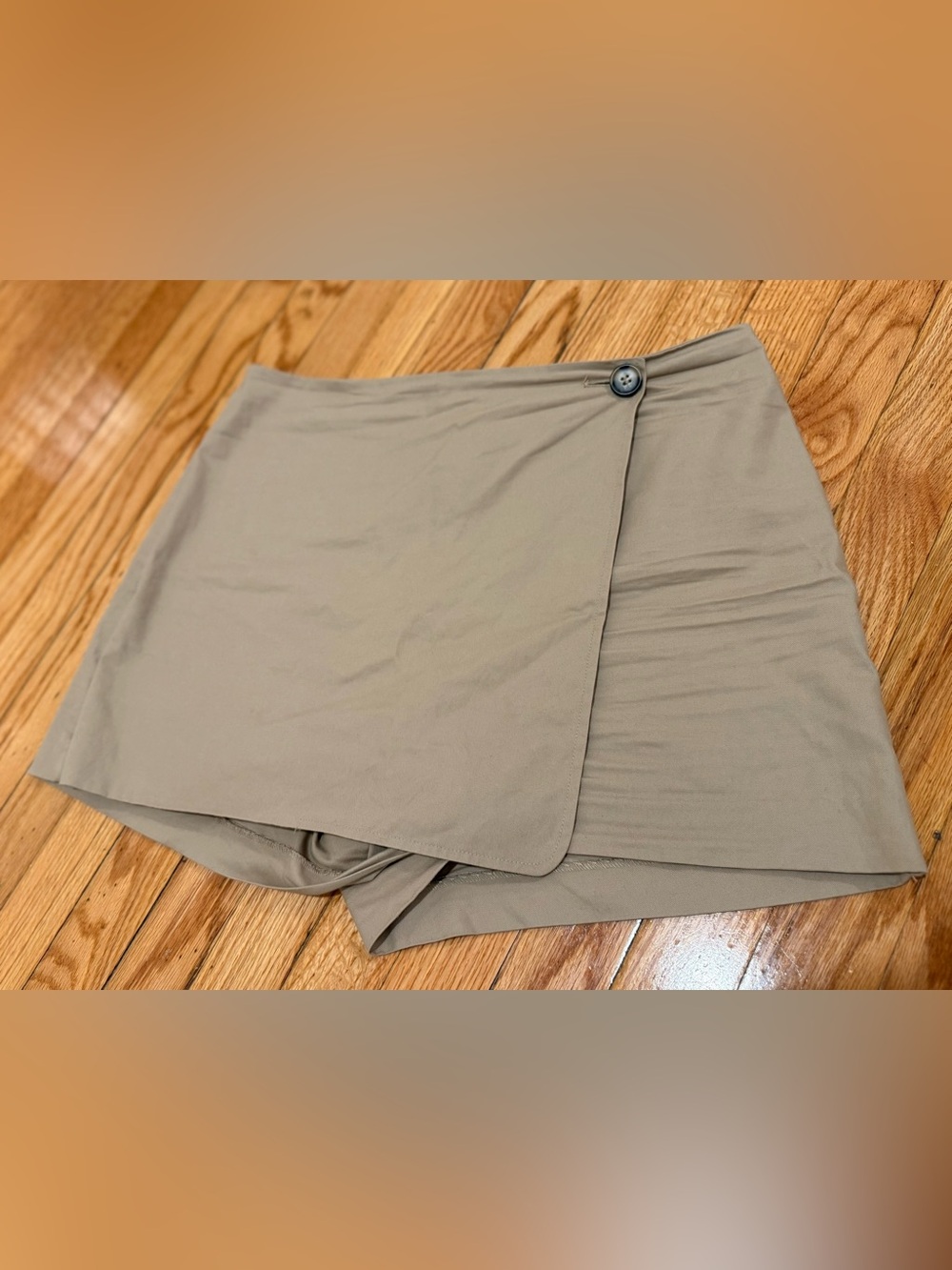 H&M - Taupe Wrap Skort with Button Detail - Size 12